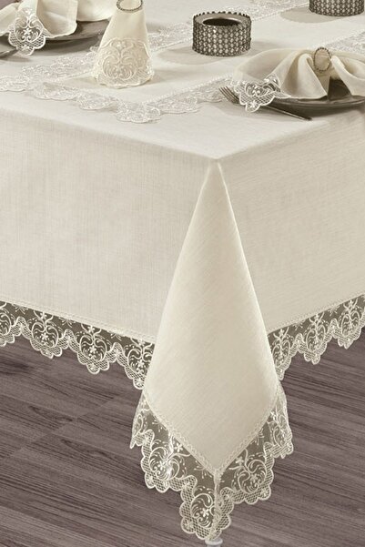 Çeyiz Diyarı French Laced Fulya Lace Dinner Set - 26 Pieces