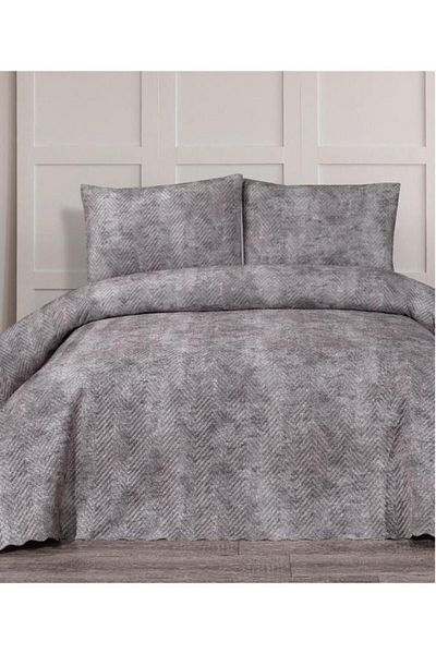 Çeyiz Diyarı Elissa Double Velvet Bedspread Gray