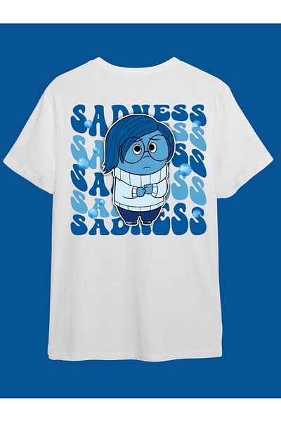 Touz Moda Unisex T-shirt - Αντεστραμμένο πρόσωπο και χαρακτήρες τυπωμένο