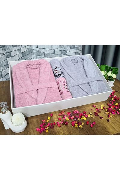 Çeyiz Diyarı Set halate de baie Dowry Family 4 piese, gri trandafir uscat