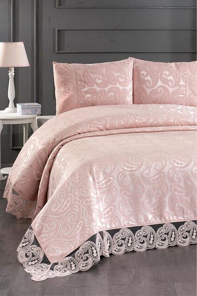Çeyiz Diyarı Shawl Double Bedspread Powder