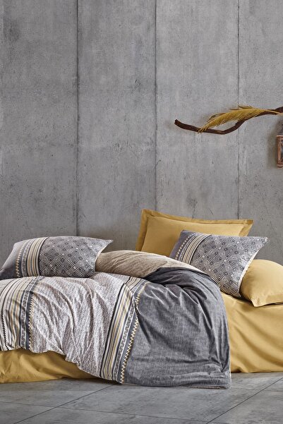 Cotton Box طقم غطاء لحاف مزدوج مصنوع من القطن بنسبة 100% من سلسلة Toprak Nedr...