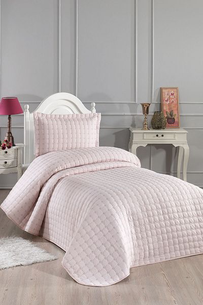 Çeyiz Diyarı Star Single Quilted Bedswead Powder