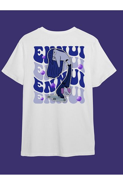 Touz Moda Unisex T-shirt - Αντεστραμμένο πρόσωπο και χαρακτήρες τυπωμένο