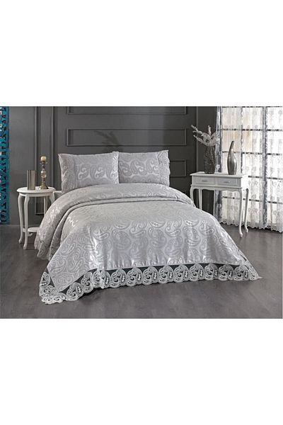 Çeyiz Diyarı Shawl Double Bedspread Gray