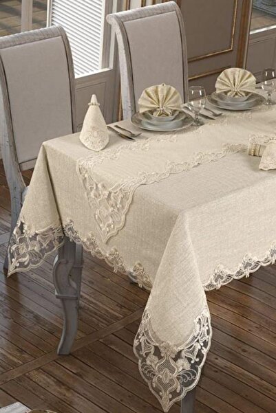 Çeyiz Diyarı Fata de masa Hanzade 26 bucati crem