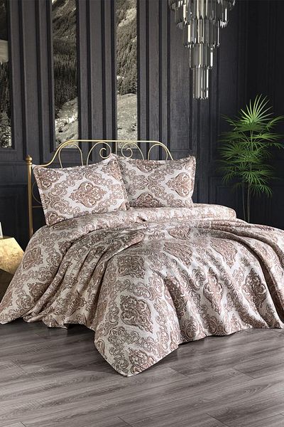Çeyiz Diyarı Sude Jacquard Bedspread Brown