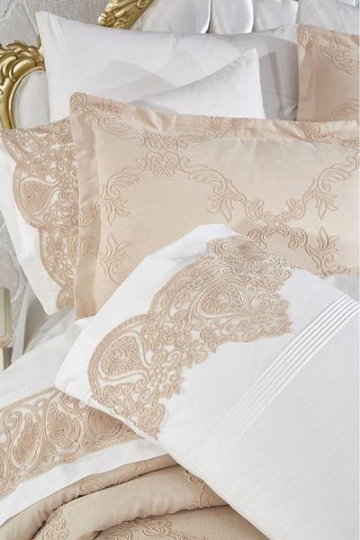 Çeyiz Diyarı Set de zestre Sahra Beige 10 piese cu pătură