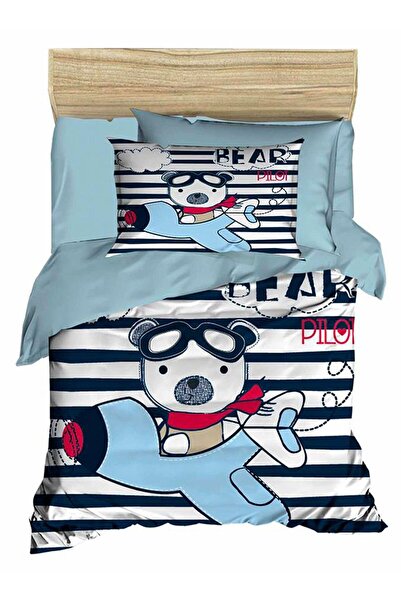 Çeyiz Diyarı Digital Printed 3D Baby Duvet Cover Set Pilot Water Green