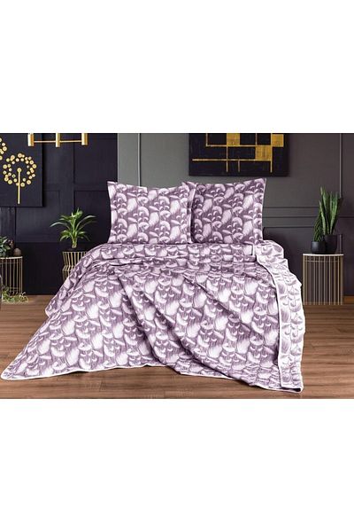 Çeyiz Diyarı Double Palm Double Sided Bedspread Set Plum