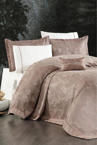 Çeyiz Diyarı Комплект Asu от 7 части Mink Silk Velvet Chenille Pique Set