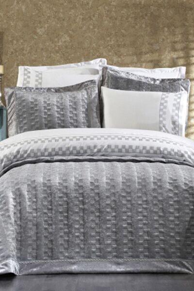 Çeyiz Diyarı Dolce Lux Embroidered Dowry Package 9 Pieces Gray