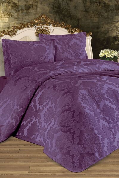 Çeyiz Diyarı Cuvertură de pat Busem Jacquard Chenille, Prune