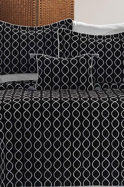 Çeyiz Diyarı Brillance Double Bedspread Black Gray