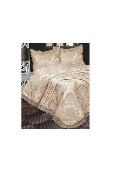 Çeyiz Diyarı French Laced Lunox Single Bedspread Cappucino