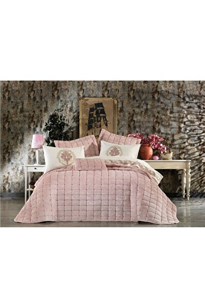 Çeyiz Diyarı Παπλωματοθήκη Laila διπλό κάλυμμα 8 τεμαχίων - πούδρα