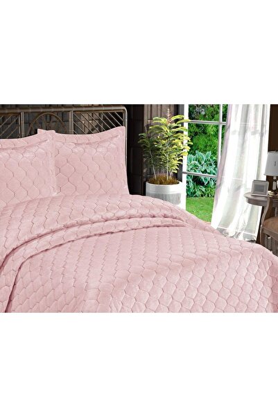 Çeyiz Diyarı Pudra Lizbon Kapitoneli Çift Kişilik Yatak Örtüsü