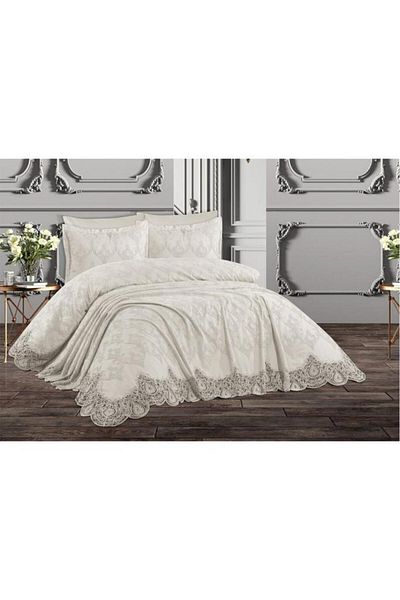 Çeyiz Diyarı French Lace Water Lily Pique Set 6 Pieces Cream