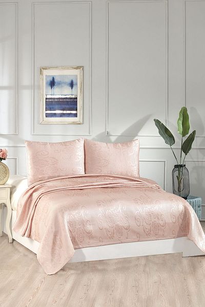 Çeyiz Diyarı Lale Double Bedspread Powder