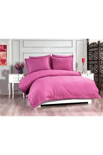 Çeyiz Diyarı Set cuvertură dublă Satin Elegant Dobby Plum