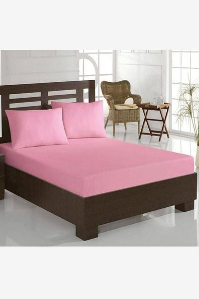 Çeyiz Diyarı Combed Cotton Single Elastic Sheet Pink