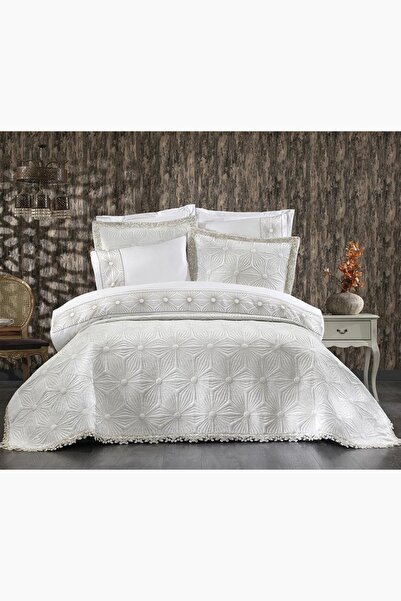 Çeyiz Diyarı Blenda Luxe Embroidered Dowry Package 9 Pieces Cream