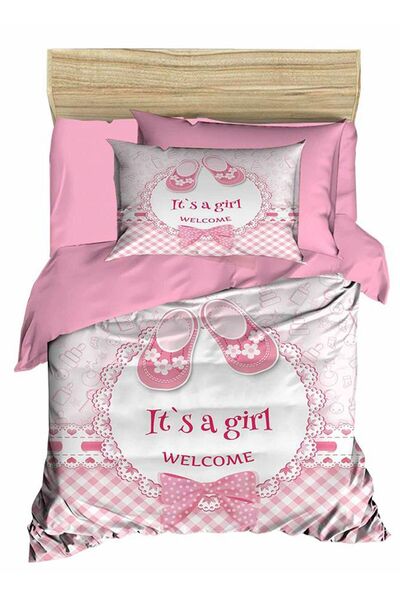 Çeyiz Diyarı Dijital Baskılı 3d Bebek Nevresim Takımı Girl Pembe