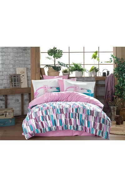 Hobby Pink Mikado Single Duvet Cover Set
