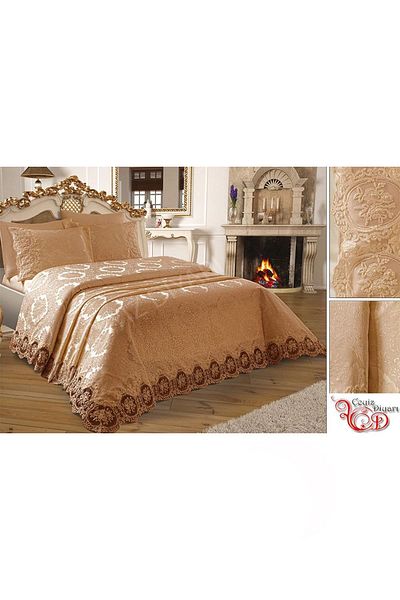 Çeyiz Diyarı Çeyizdiyarı French Laced Karina Pique Set Cappucino