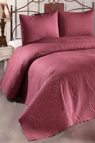 Çeyiz Diyarı Ultrasonic Quilted Sena Double Bedspread Claret Red