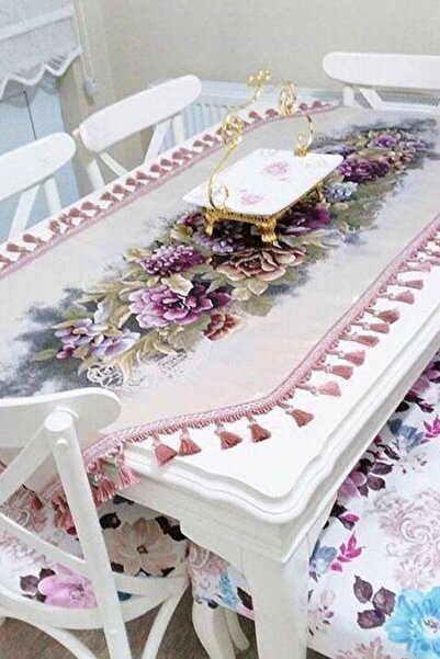 Çeyiz Diyarı Golden Rose Love Luxury Tasseled Runner