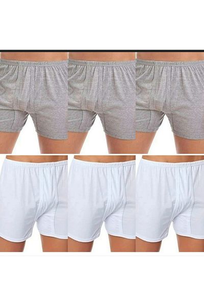 anonim 6 bucăți pantaloni lungi pentru bărbați gri și alb