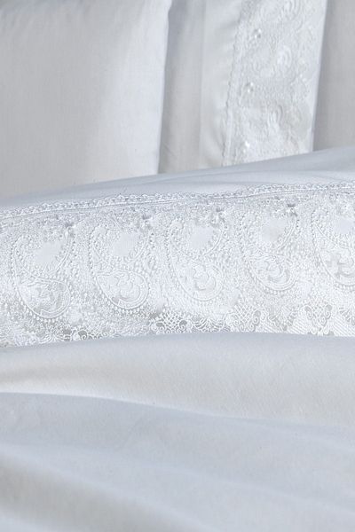 Çeyiz Diyarı French Lace Alber Dowry Duvet Cover Set Cream