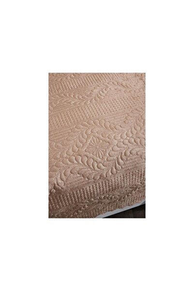 Çeyiz Diyarı Velica Tek Kişilik Kadife Yatak Örtüsü Cappucino