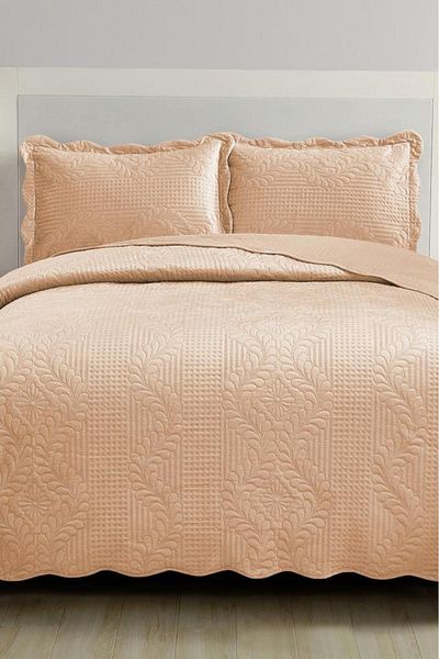 Çeyiz Diyarı Sevda Micro Soft Double Bedspread Beige