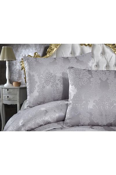 Çeyiz Diyarı Earth Jacquard Chenille Bedspread Gray