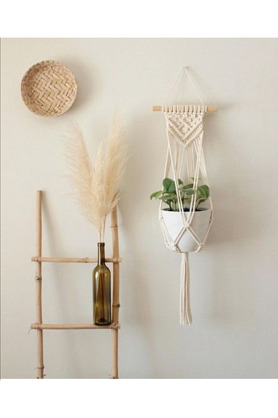 Foksan Deri Στολίδι τοίχου Macrame/Στολίδι γλάστρας Γλάστρα