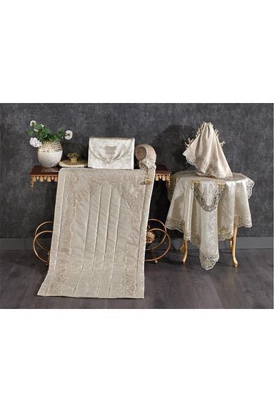 Çeyiz Diyarı Set de covoare de rugăciune din catifea de plajă Cappucino