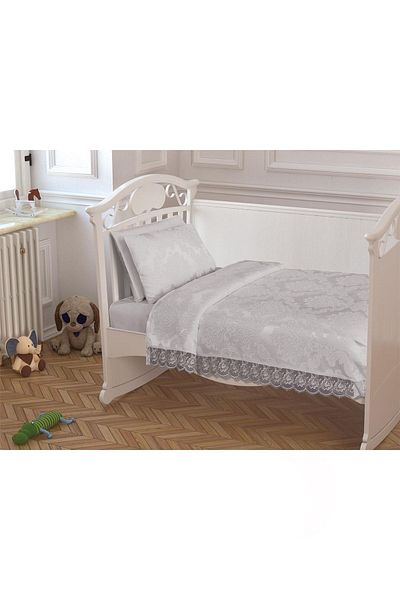 Çeyiz Diyarı Çeyizdiyari French Laced Baby Pique Set Cream