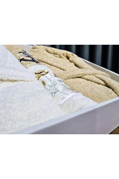 Çeyiz Diyarı Προίκα Οικογενειακό Σετ Μπουρνούζι 4 τεμαχίων Κρέμα Cappucino