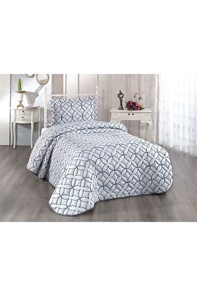 Çeyiz Diyarı Parolin Single Quilted Bedspread Gray