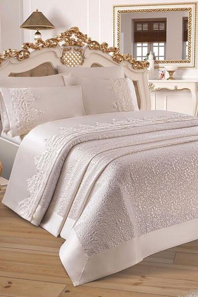 Çeyiz Diyarı French Laced Diana Bridal Set 7 Pieces Cream