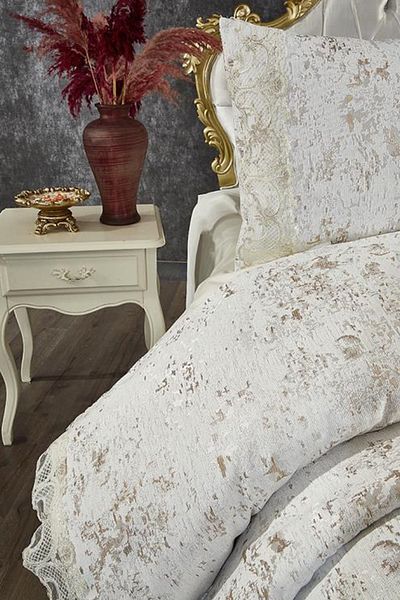 Çeyiz Diyarı Perry Bedspread Cream Cappucino