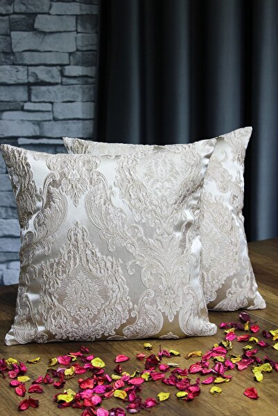 Çeyiz Diyarı Mina Şönil 2 Li Kırlent Kılıfı Cappucino