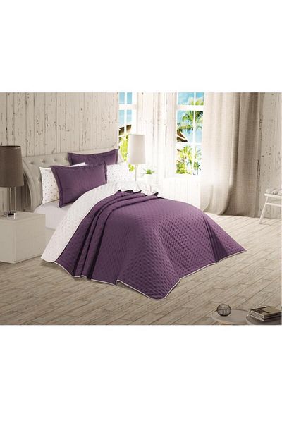 Çeyiz Diyarı Washed Soft Double Sided 6 Piece Dowry Set Plum