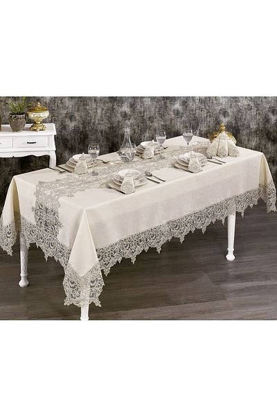 Çeyiz Diyarı French Laced Palace Lace Dining Set - 25 Pieces