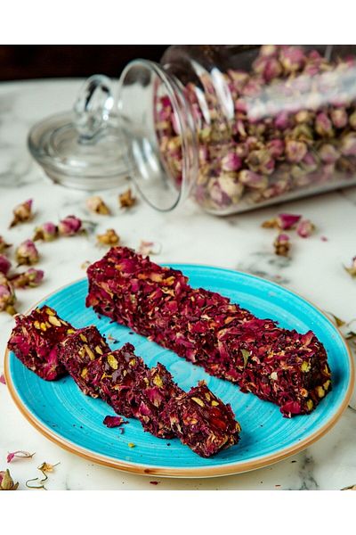 Gönbeler 350Gr Rose Petals Pomegranate Pistachio Turkish Delight