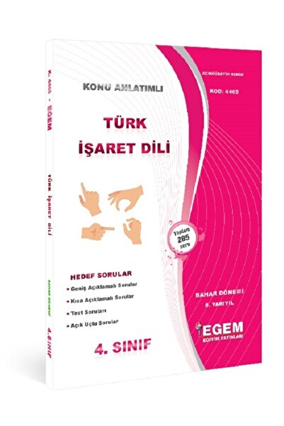 Egem Eğitim Yayınları AÖF Türk İşaret Dili Bahar Dönemi 8. Yarıyıl Konu Anlat...