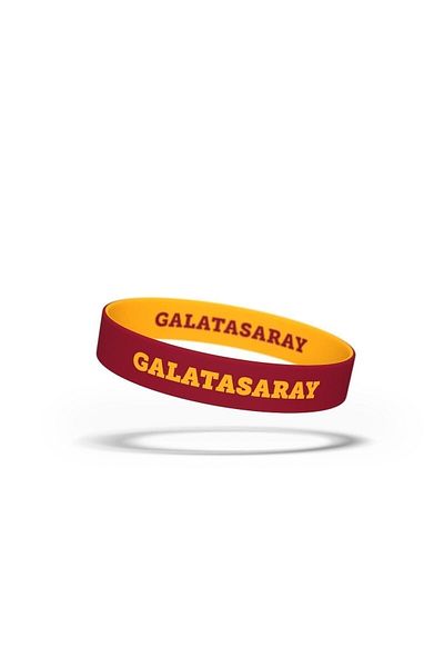 Galatasaray سوار سيليكون مزدوج الجوانب مطبوع عليه أسد - صندوق هدايا خشبي