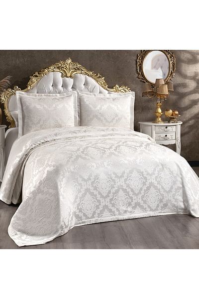 Solinas Collection Cuvertură de pat dublă din chenille piqué Helios Cream